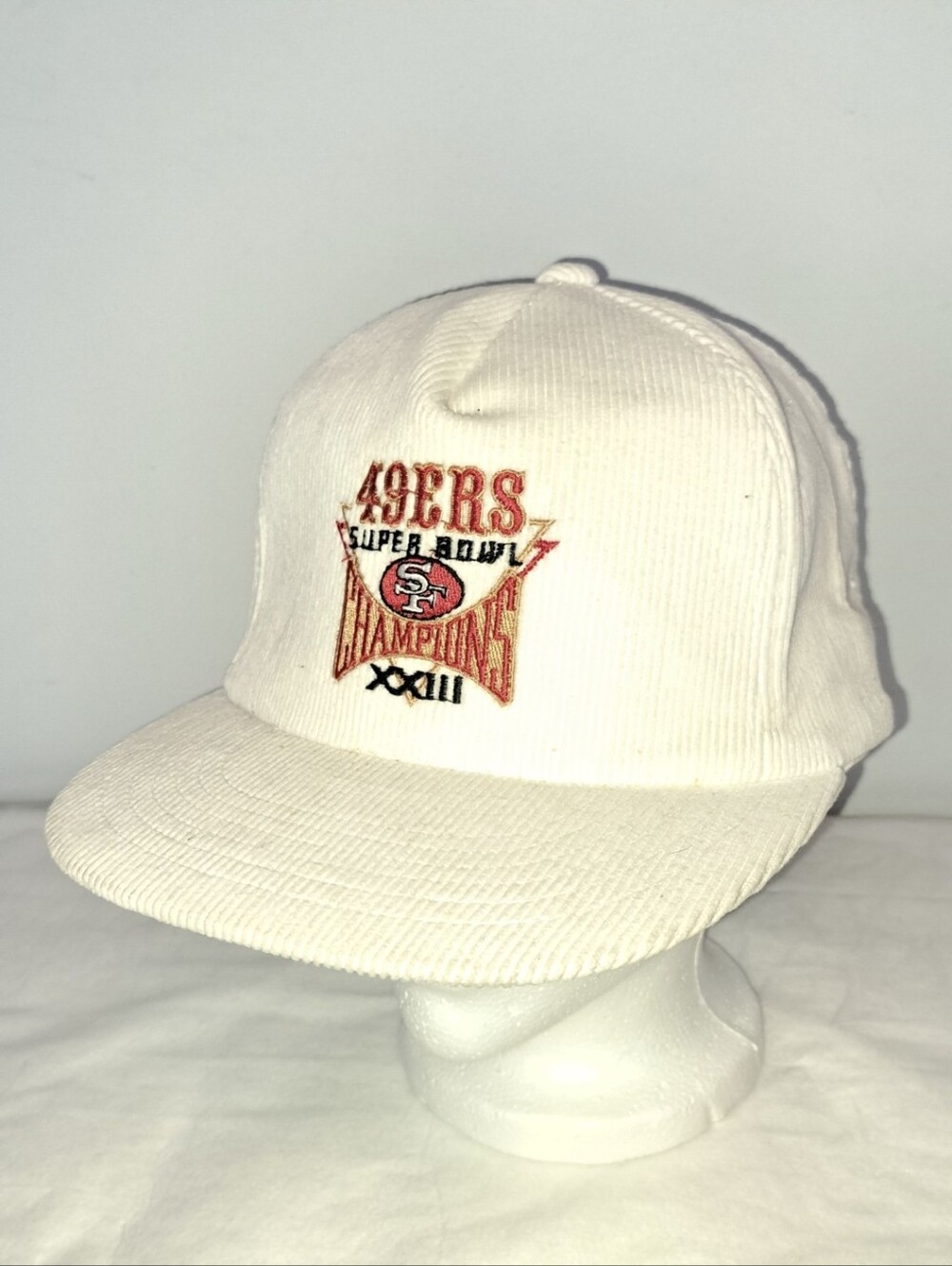 Vintage 89 Nfl Superbowl XXIII Champions San Francisco 49ers Corduroy Snapback